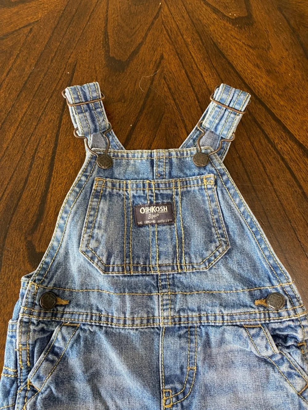 OshKosh B'gosh Light Blue Denim Short Overalls